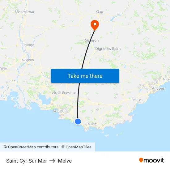 Saint-Cyr-Sur-Mer to Melve map