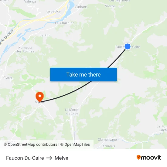 Faucon-Du-Caire to Melve map