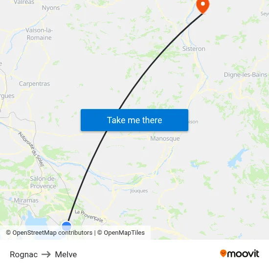 Rognac to Melve map