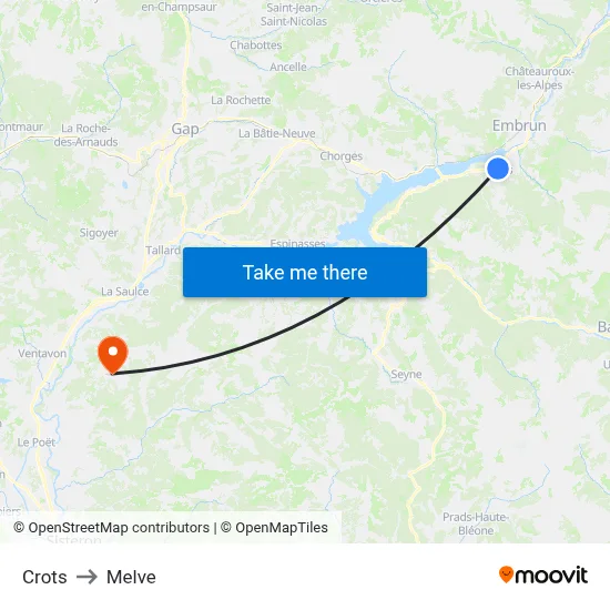 Crots to Melve map