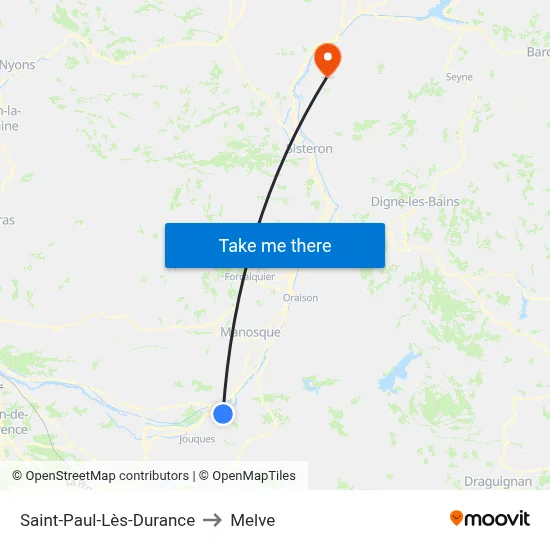 Saint-Paul-Lès-Durance to Melve map