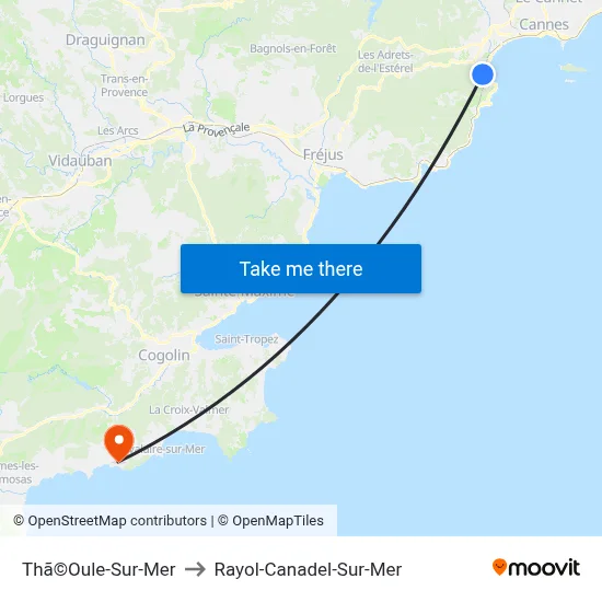 Thã©Oule-Sur-Mer to Rayol-Canadel-Sur-Mer map