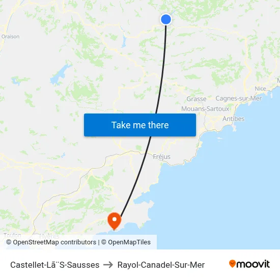 Castellet-Lã¨S-Sausses to Rayol-Canadel-Sur-Mer map