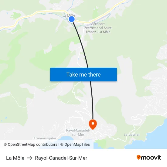La Môle to Rayol-Canadel-Sur-Mer map