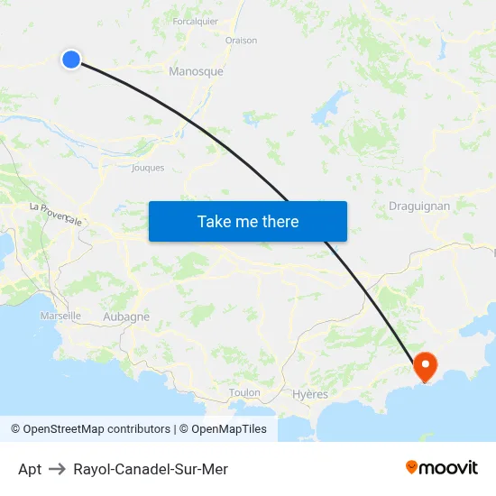 Apt to Rayol-Canadel-Sur-Mer map