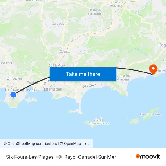 Six-Fours-Les-Plages to Rayol-Canadel-Sur-Mer map