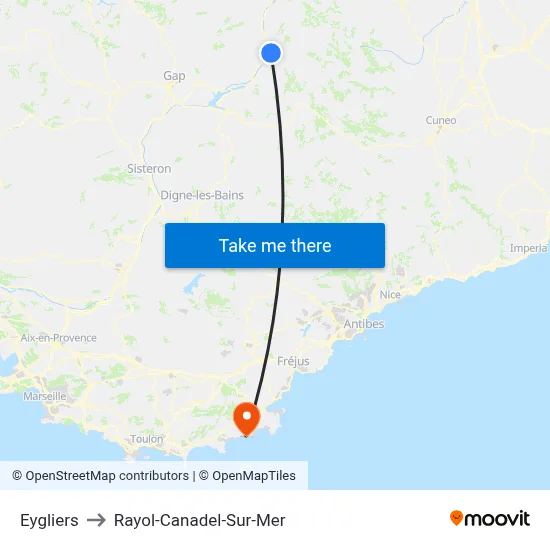 Eygliers to Rayol-Canadel-Sur-Mer map