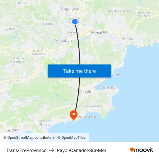 Trans-En-Provence to Rayol-Canadel-Sur-Mer map