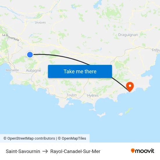 Saint-Savournin to Rayol-Canadel-Sur-Mer map