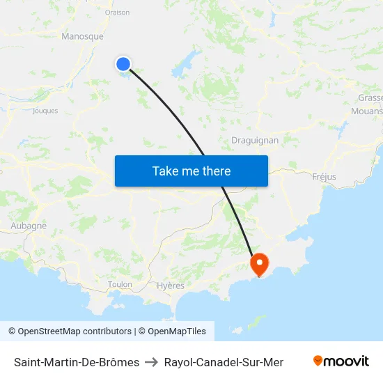 Saint-Martin-De-Brômes to Rayol-Canadel-Sur-Mer map