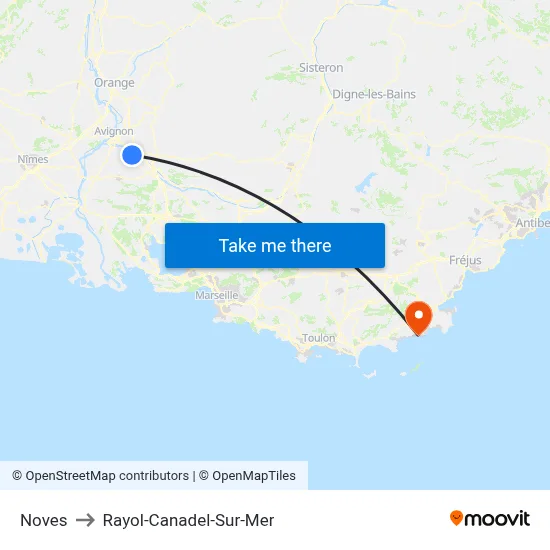 Noves to Rayol-Canadel-Sur-Mer map