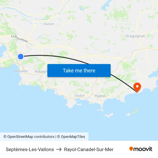 Septèmes-Les-Vallons to Rayol-Canadel-Sur-Mer map