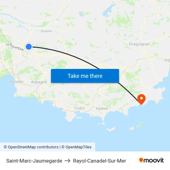 Saint-Marc-Jaumegarde to Rayol-Canadel-Sur-Mer map