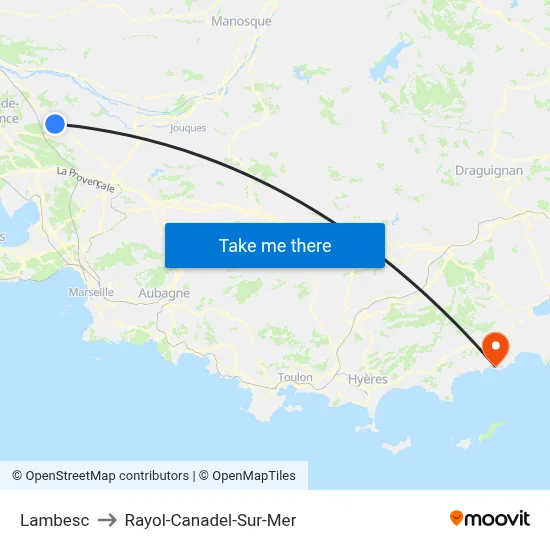Lambesc to Rayol-Canadel-Sur-Mer map