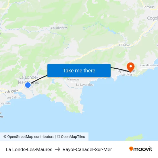 La Londe-Les-Maures to Rayol-Canadel-Sur-Mer map