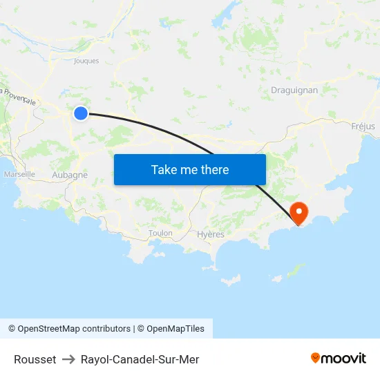 Rousset to Rayol-Canadel-Sur-Mer map