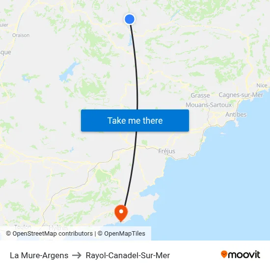 La Mure-Argens to Rayol-Canadel-Sur-Mer map