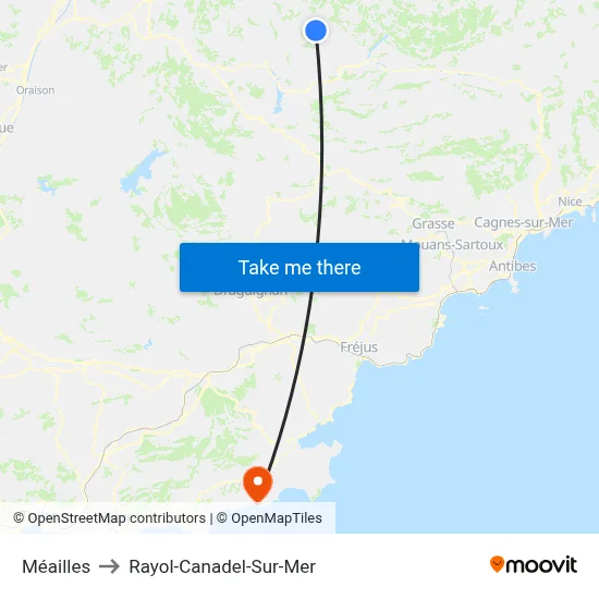 Méailles to Rayol-Canadel-Sur-Mer map