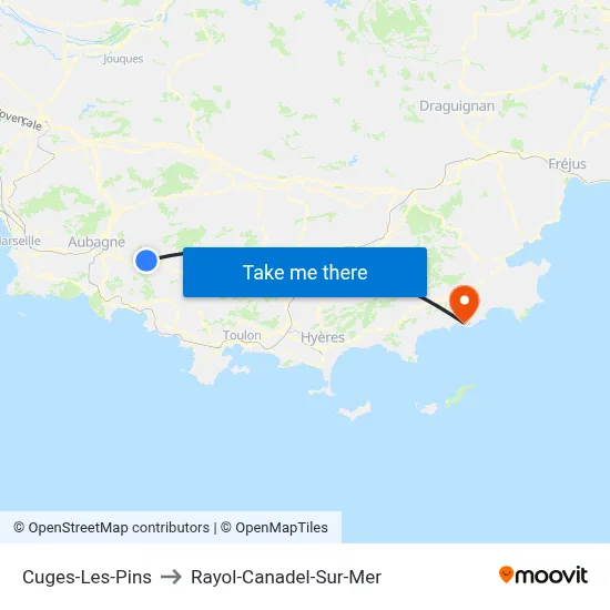 Cuges-Les-Pins to Rayol-Canadel-Sur-Mer map