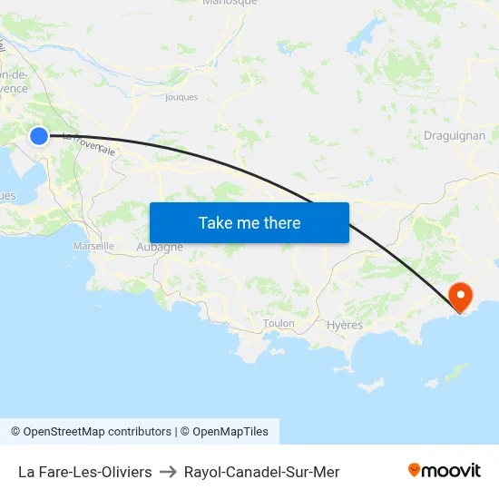 La Fare-Les-Oliviers to Rayol-Canadel-Sur-Mer map