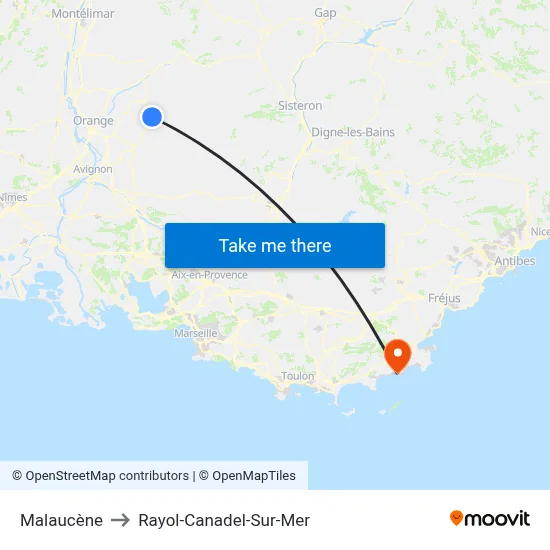 Malaucène to Rayol-Canadel-Sur-Mer map