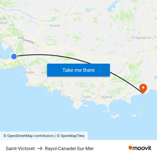 Saint-Victoret to Rayol-Canadel-Sur-Mer map