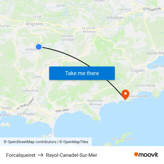 Forcalqueiret to Rayol-Canadel-Sur-Mer map