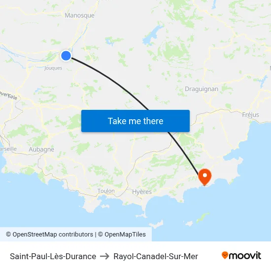 Saint-Paul-Lès-Durance to Rayol-Canadel-Sur-Mer map
