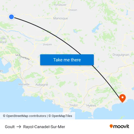 Goult to Rayol-Canadel-Sur-Mer map
