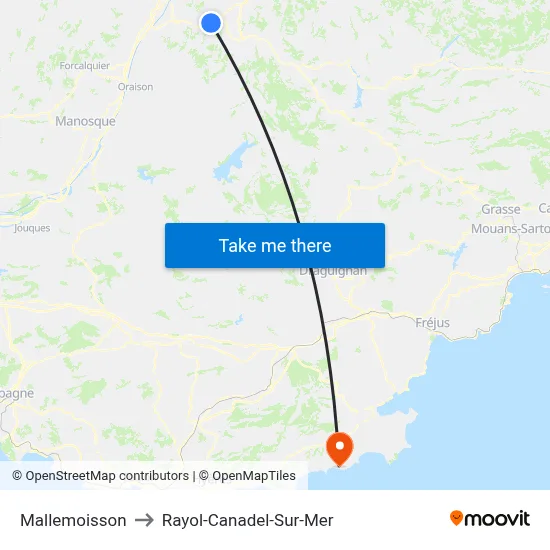 Mallemoisson to Rayol-Canadel-Sur-Mer map