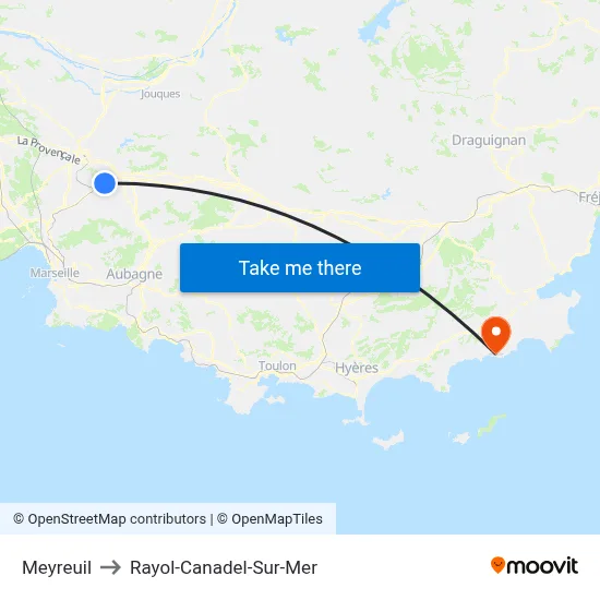 Meyreuil to Rayol-Canadel-Sur-Mer map