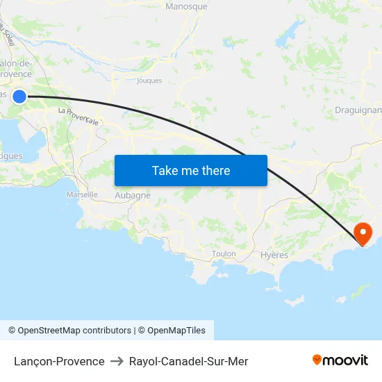 Lançon-Provence to Rayol-Canadel-Sur-Mer map