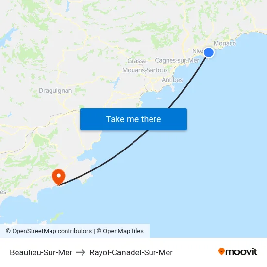 Beaulieu-Sur-Mer to Rayol-Canadel-Sur-Mer map