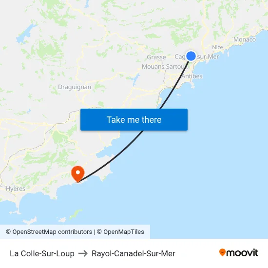 La Colle-Sur-Loup to Rayol-Canadel-Sur-Mer map