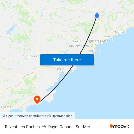 Revest-Les-Roches to Rayol-Canadel-Sur-Mer map