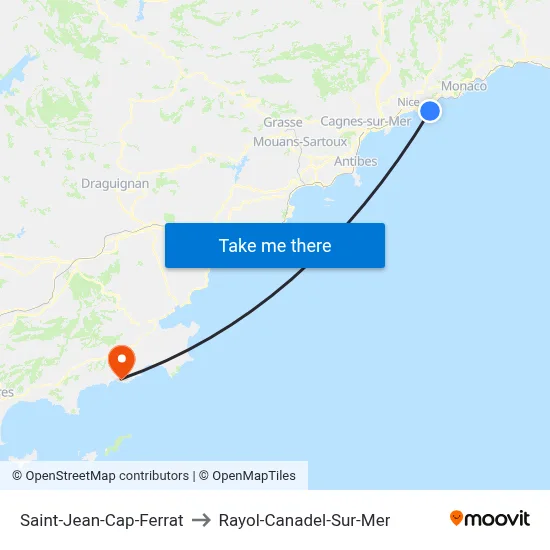 Saint-Jean-Cap-Ferrat to Rayol-Canadel-Sur-Mer map