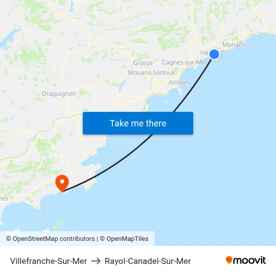 Villefranche-Sur-Mer to Rayol-Canadel-Sur-Mer map
