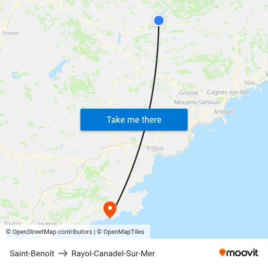Saint-Benoît to Rayol-Canadel-Sur-Mer map