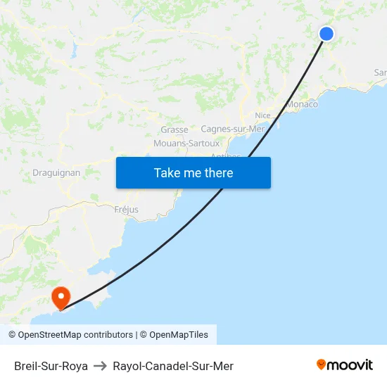Breil-Sur-Roya to Rayol-Canadel-Sur-Mer map