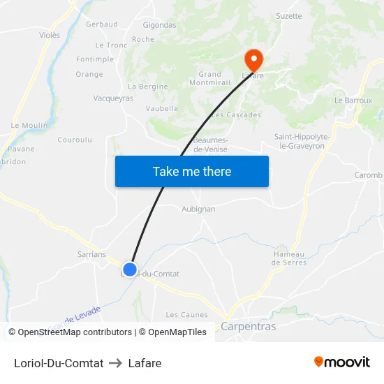 Loriol-Du-Comtat to Lafare map