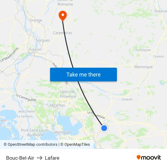 Bouc-Bel-Air to Lafare map