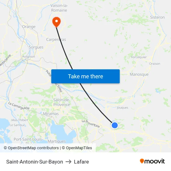 Saint-Antonin-Sur-Bayon to Lafare map