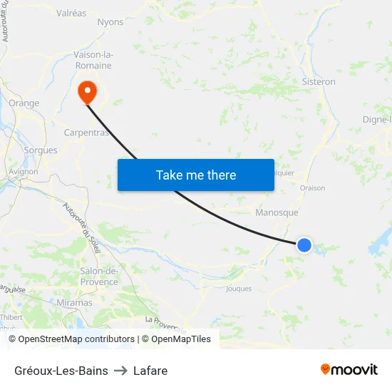 Gréoux-Les-Bains to Lafare map