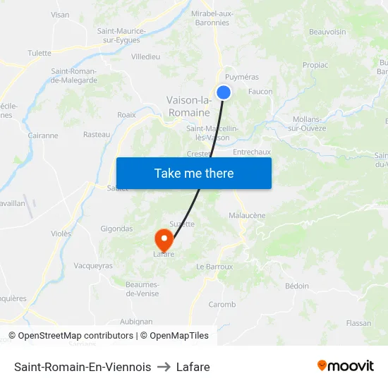 Saint-Romain-En-Viennois to Lafare map