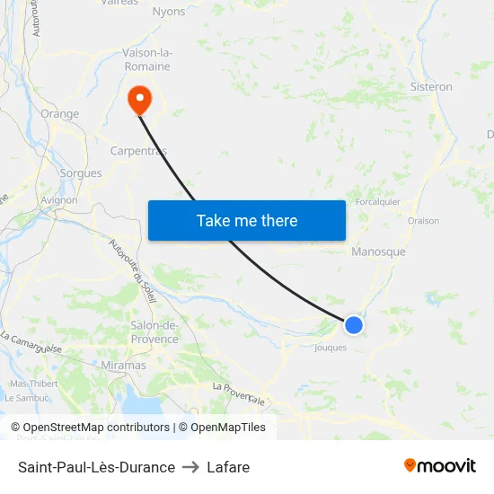 Saint-Paul-Lès-Durance to Lafare map