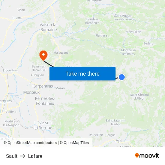 Sault to Lafare map