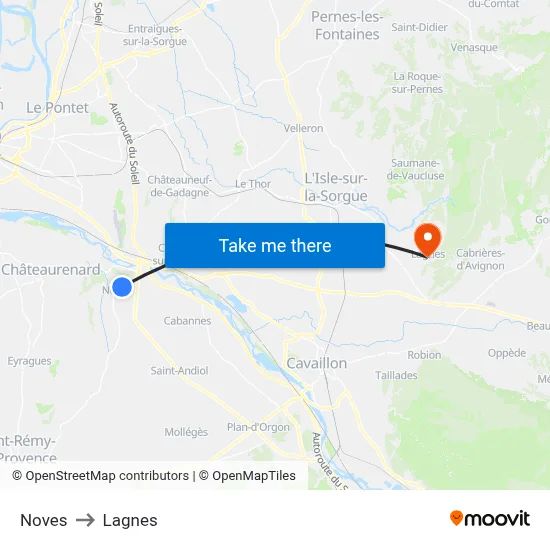 Noves to Lagnes map