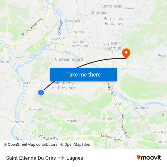 Saint-Étienne-Du-Grès to Lagnes map