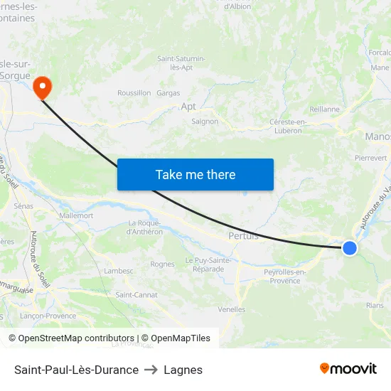 Saint-Paul-Lès-Durance to Lagnes map