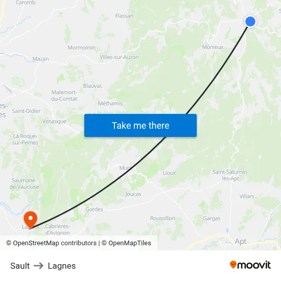 Sault to Lagnes map